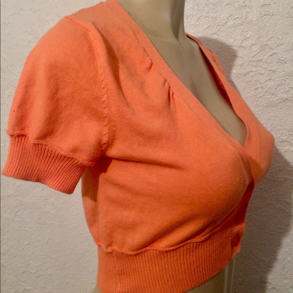 Glimmer by JJ basics peach shrug crop top sweater